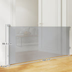 PawHut Retractable Stair Gate Extends Up to 180 cm Wide, Dog Gate for Doorways, Stairways, Hallways, Grey