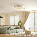 4-Ring LED Ceiling Light, Flush Mount Ceiling Light with 3 Colour Temperatures, Silver Tone