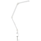 LED Desk Lamp, Dimmable Desk Light with Swing Arm and Clamp, Adjustable Eye-Caring Table Lamp with 2 Colour Modes & 5 Brightness Levels for Study, Drawing, Office, Architect, Task, White