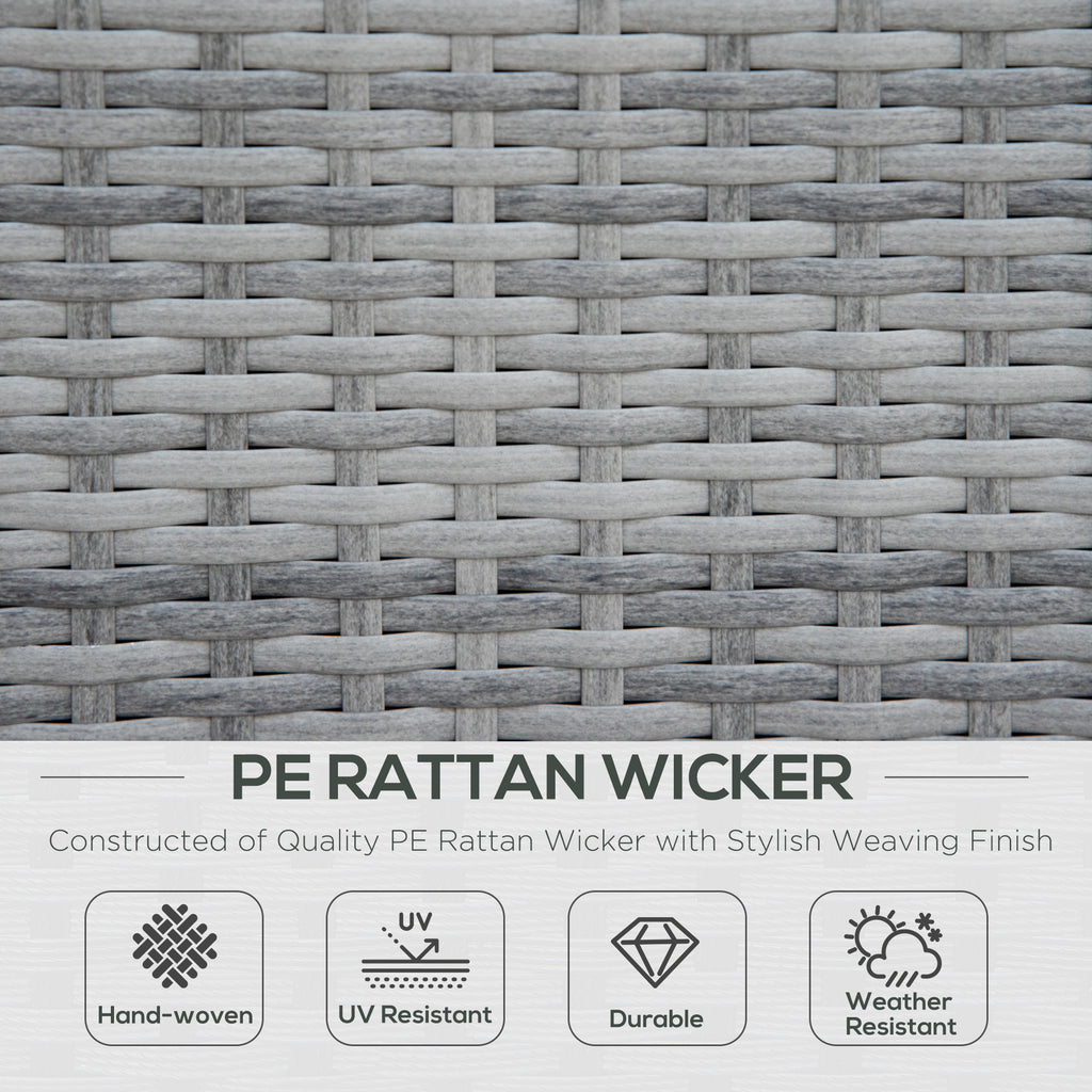 Outsunny Four-Piece Half-Square Rattan Sofa Set - Mixed Grey