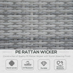 Outsunny Four-Piece Half-Square Rattan Sofa Set - Mixed Grey