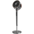 20dB Silent Standing Fan, 70°+90° Auto Oscillating Fan with 12 Speeds, LED Light, Air Circulator, Remote Control, 12H Timer, for Bedroom, 46 Inch, Grey