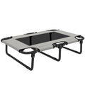 PawHut Portable Raised Dog Bed, Elevated Pet Cot with Breathable Mesh for Indoor Outdoor, for Small Medium Dogs, Light Grey