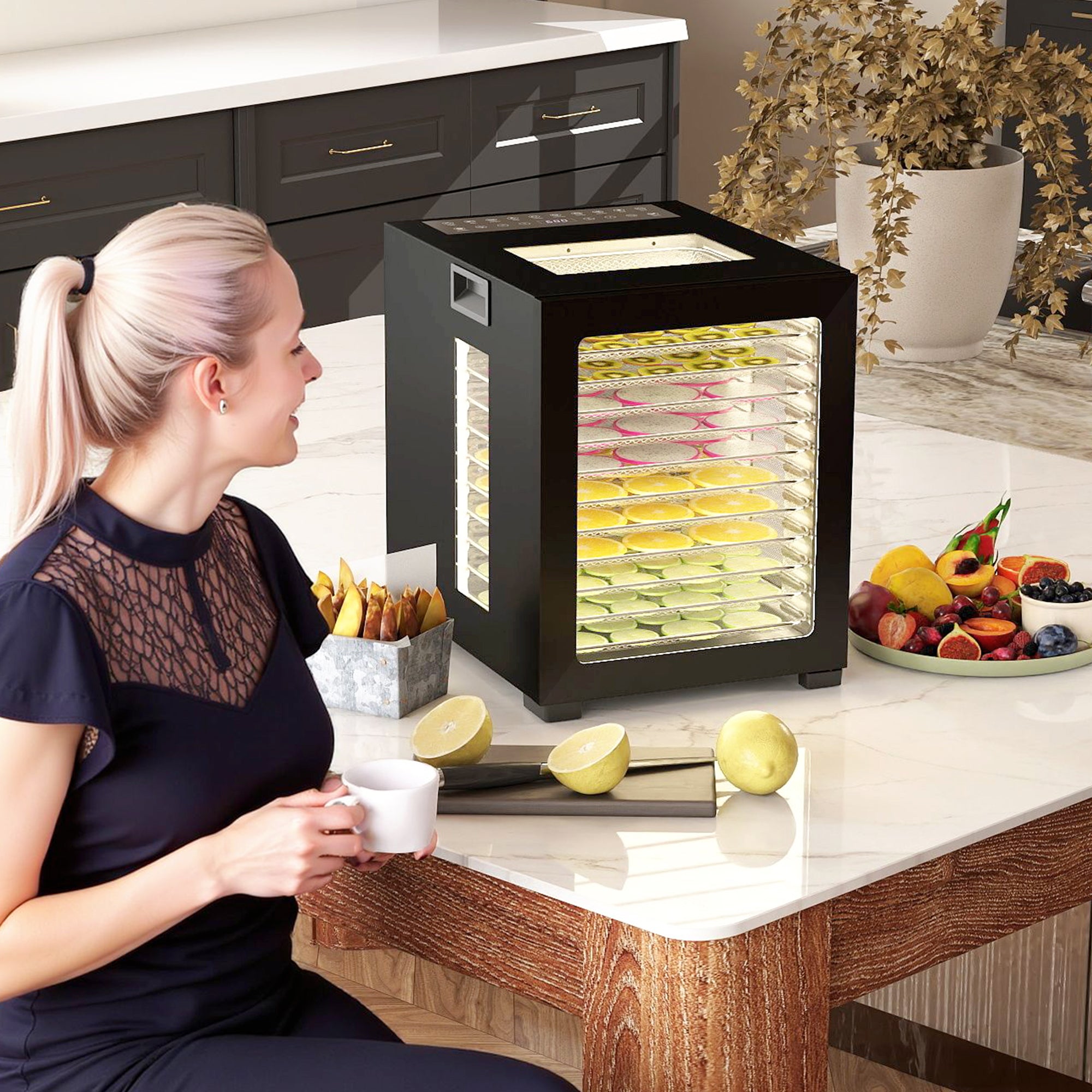 12-Tray 40-70? Food Dehydrator - Black
