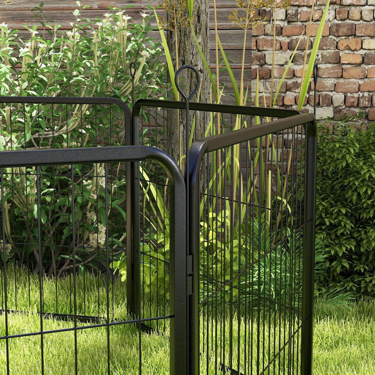 PawHut Steel 8 Panel Dog pen Pet Puppy PlayPen Grey
