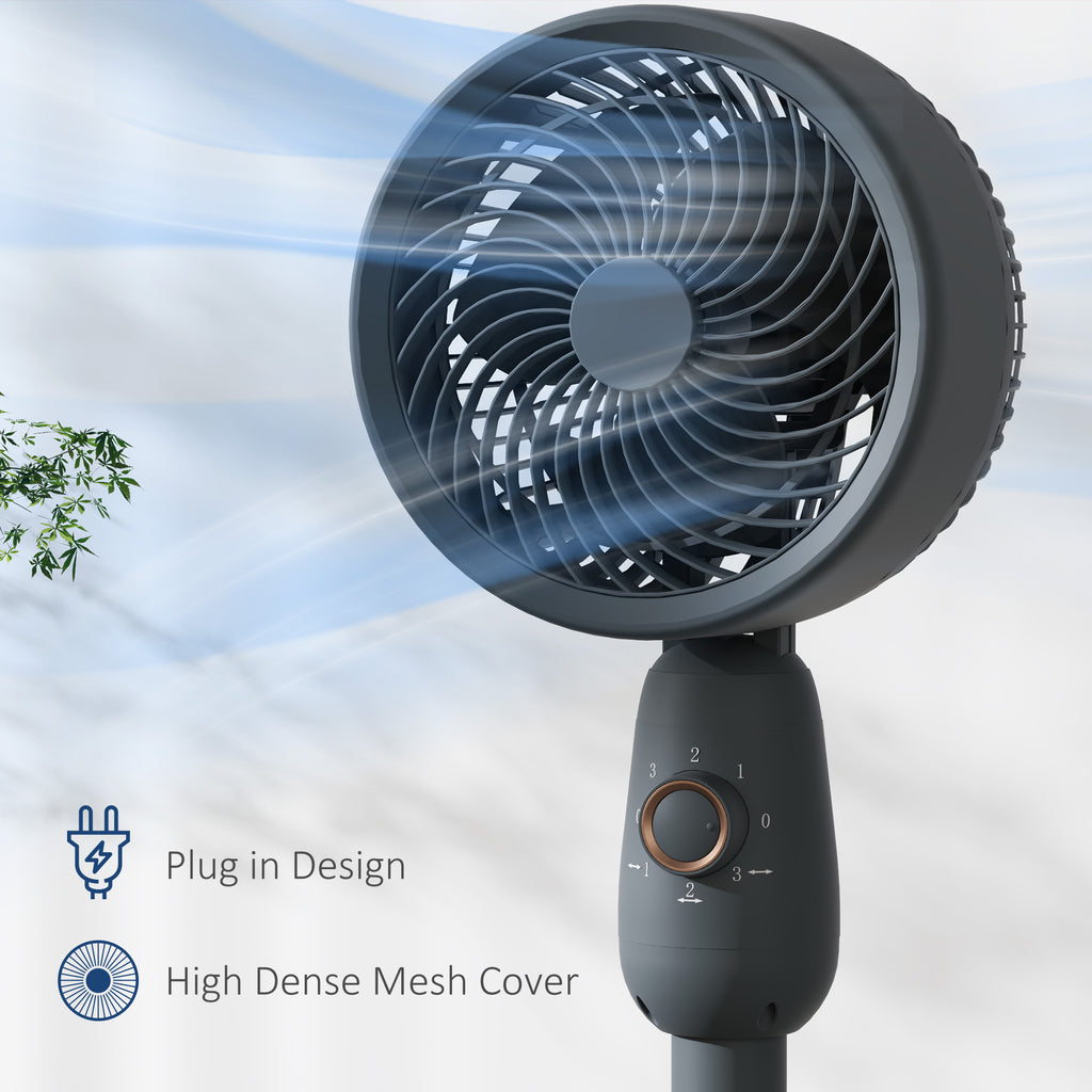 Pedestal Fan, Powerful Air Circulator, 36 Inch Floor Standing Fan with 3 Speed Settings, 70° Oscillating for Bedroom, Home and Office, Grey