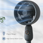 Pedestal Fan, Powerful Air Circulator, 36 Inch Floor Standing Fan with 3 Speed Settings, 70° Oscillating for Bedroom, Home and Office, Grey