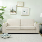 HOMCOM Three-Seater Corduroy Sofa - Cream White
