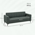 HOMCOM Three-Seater Relaxed Modern Sofa - Grey