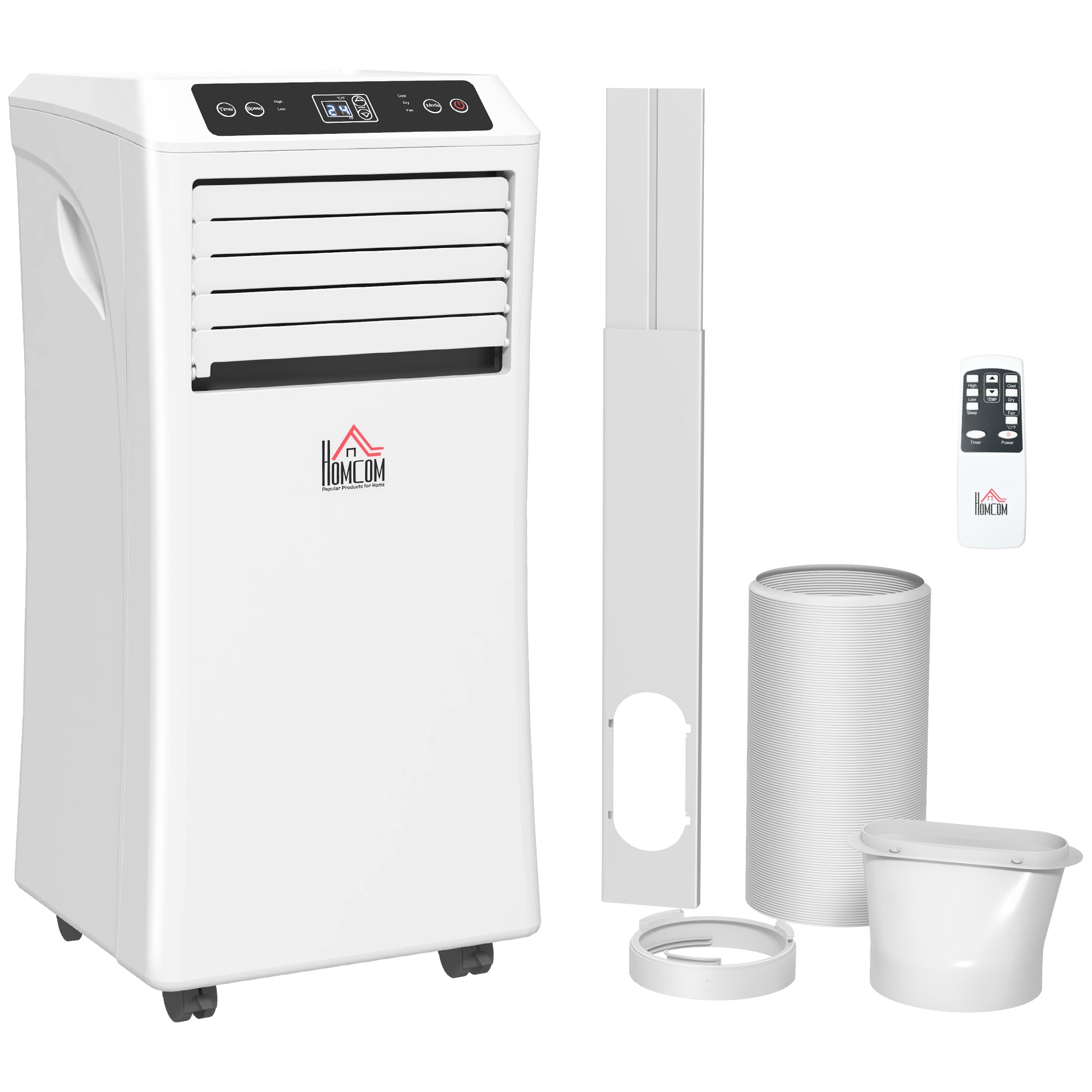 9000 BTU Air Conditioning Unit, 3-in-1 Portable Air Conditioner, Dehumidifier, Cooling Fan with Remote Control, Digital Display, 2 Speeds, 24H Timer, Window Venting Kit, 28m²
