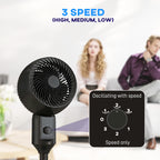 Air Circulator Fan Pedestal Cooling Fan with 3 Speed and Carry Handle, 9 Inch, Black