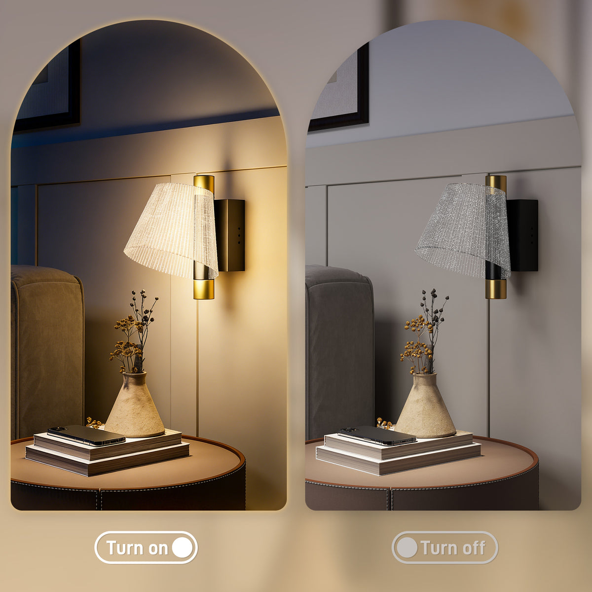 Led Wall Lamp 2 Pack, 5W Modern Indoor Starry Wall Light, Colour Temperature Adjustable 3000K/4000K/6500K, for Bedroom, Living Room, Hallway, Stairs, Black