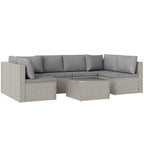 Outsunny Seven-Piece Modular Rattan Set - Grey