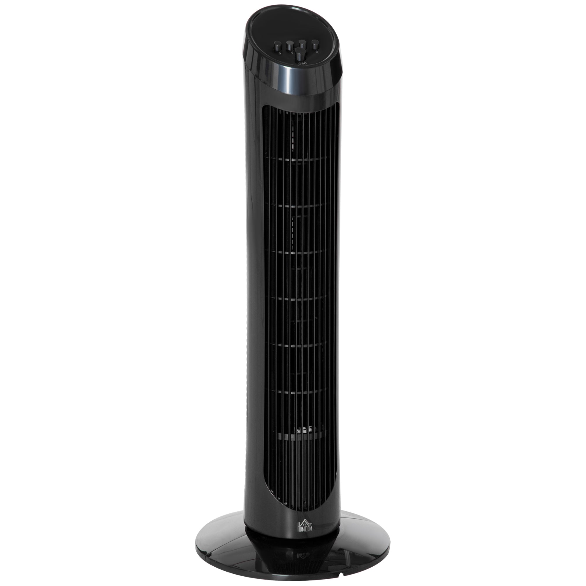 Tower Fan for Bedroom, 30 inch, 6 m/s Powerful Velocity, Standing Floor Fan with 70° Oscillating and 3 Speeds for Home Office Indoor, Black