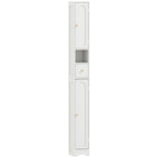 HOMCOM 185 cm Tall Bathroom Cabinet with Arched Doors - White