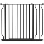 PawHut Wide Dog Safety Gate, with Door Pressure, for Doorways, Hallways, Staircases - Black