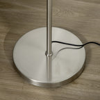 3-Light Tree Floor Lamps for Living Room, Modern Standing Lamp for Bedroom with Globe Lampshade, Steel Base, Bulb not Included, Silver Tone