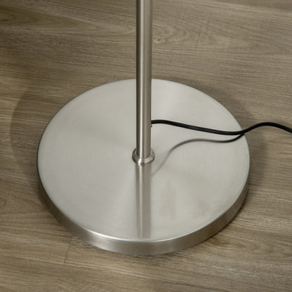 3-Light Tree Floor Lamps for Living Room, Modern Standing Lamp for Bedroom with Globe Lampshade, Steel Base, Bulb not Included, Silver Tone