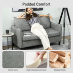 HOMCOM Faux Leather Marble-Effect Two-Seater Sofa - Grey
