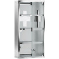 HOMCOM 4 Tier Stainless Steel Wall Mounted Medicine Cabinet Glass Lockable Door Storage Shelves Houseware Bathroom Furniture 60Hx30Wx12D(cm) w/2 Keys