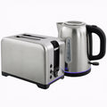 Simple Polished Toaster and Kettle Set - Silver Tone