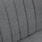 HOMCOM Modern Double Seat Sofa Loveseat Couch 2 Seater Compact Sofa Padded Linen Wood Leg Grey