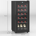18-Bottle Narrow Wine Fridge, with Lights - Black