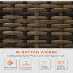 Outsunny 4 Piece Rattan Garden Furniture Set, Outdoor Corner Sofa Set with Storage Table, Loveseats, Cushions - Orange