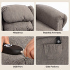HOMCOM Velvet-Feel Electric Riser Recliner Chair, Power Lift Recliner Chair for Elderly with Remote Control, Dark Grey
