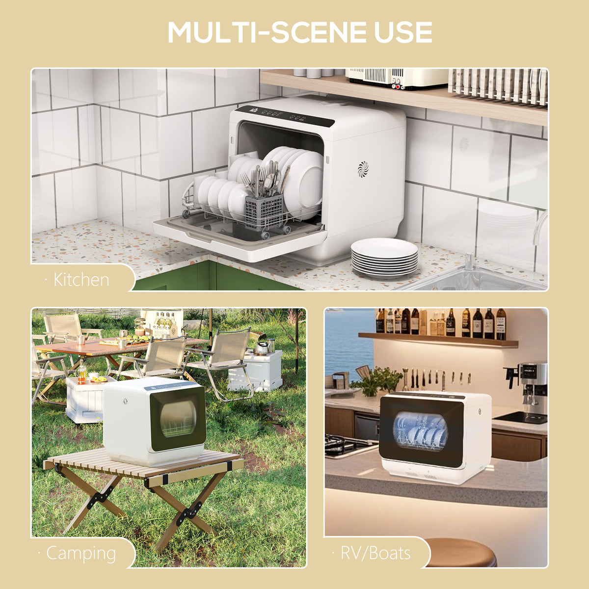 Six-Programme Countertop Dishwasher - White