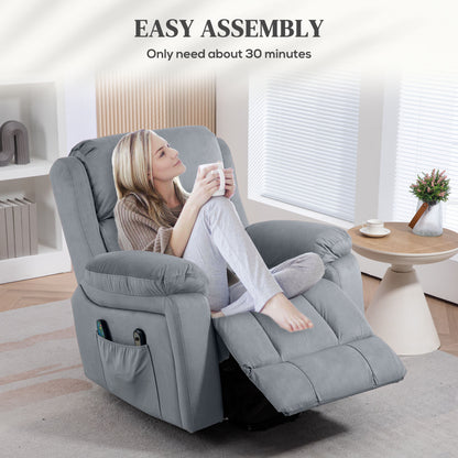 Eight-Point Massage Lift Chair, with Remote - Grey