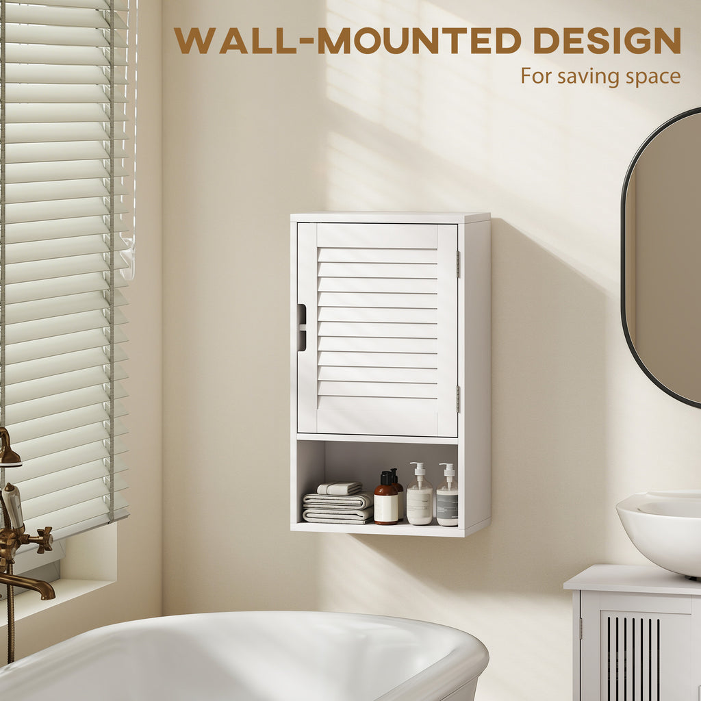 HOMCOM Bathroom Cabinet, Wall Mounted Storage Cabinet with Adjustable Shelves, 40 x 20 x 60 cm, White
