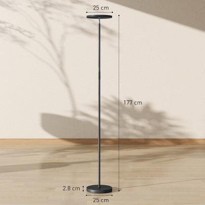 RGB Uplighter Floor Lamp, Tall Dimmable Standing Lamp with Remote & Touch Control, 350° Rotatable Head for Living Room Bedroom, 2700K-6000K Colour Temperatures, Black