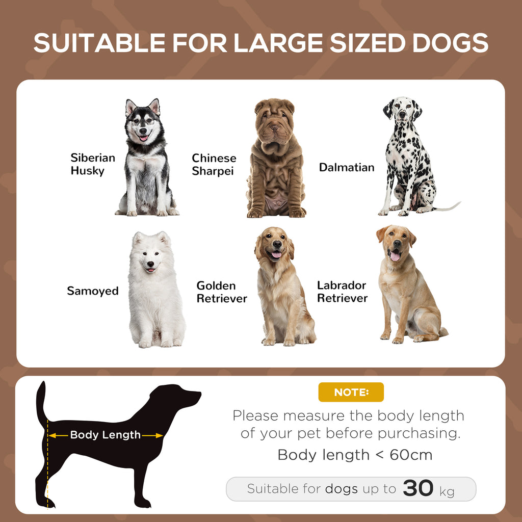 PawHut Outdoor Dog Bed with Removable Canopy, Portable Raised Dog Bed for Camping, Garden & Beach, Water-Resistant UV-Protection Mesh Pet Cot Sun Lounger, for Large Pets, 92 x 76 x 90 cm, Brown