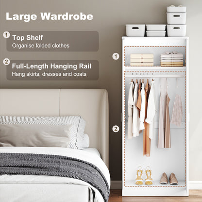 High Gloss 3 Piece Trio Bedroom Furniture Set Wardrobe + Chest Of Drawer + Bedside White