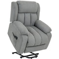 HOMCOM Power Lift Recliner Chair with Vibration Massage, Lift Chair for Elderly with Footrest, Remote, Side Pocket, Light Grey