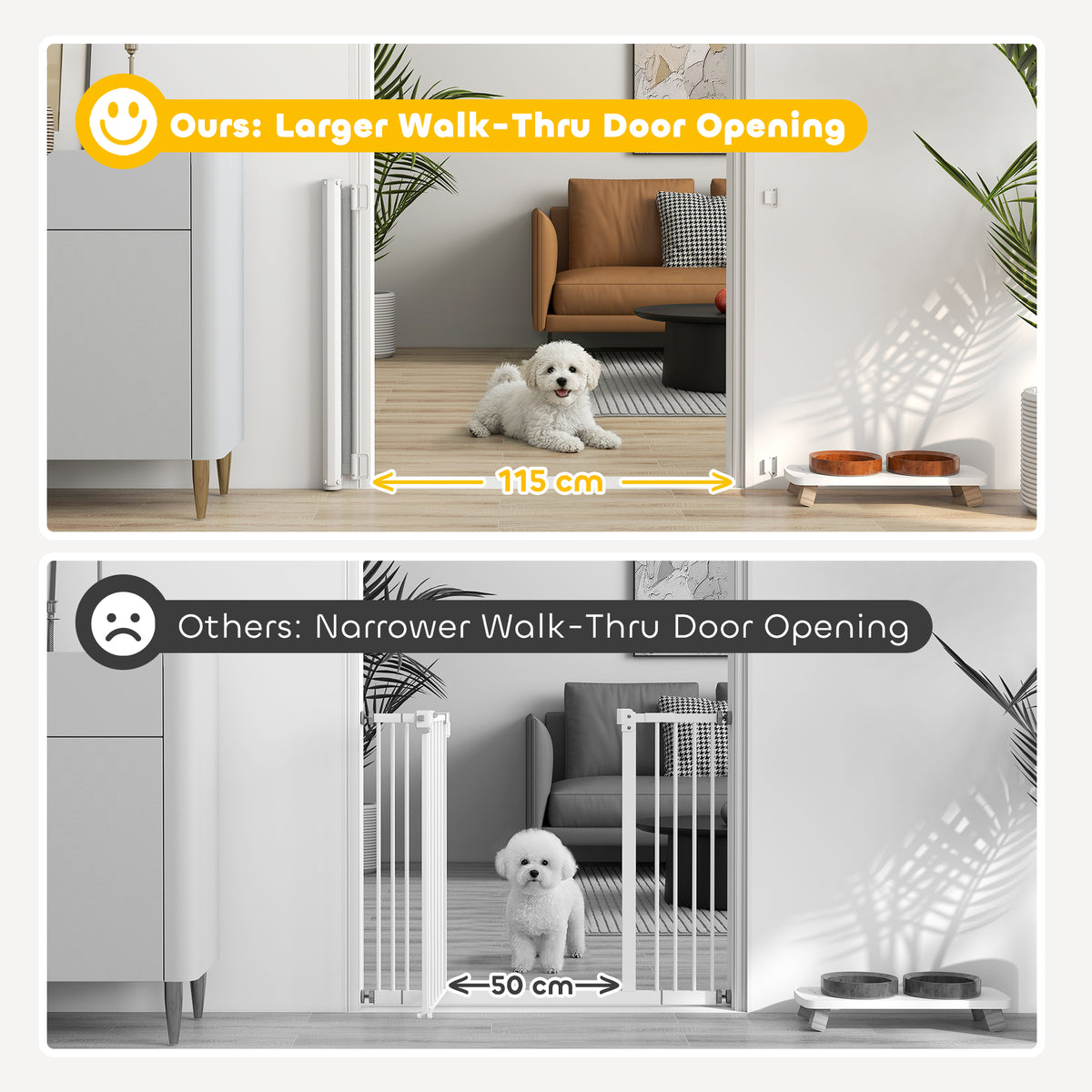 PawHut Retractable Pet Safety Gate, Folding Dog Barrier, Grey