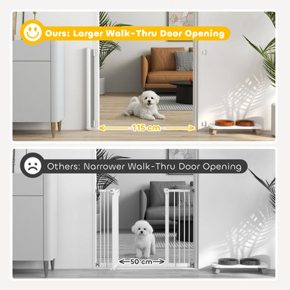 PawHut Retractable Pet Safety Gate, Folding Dog Barrier, Grey
