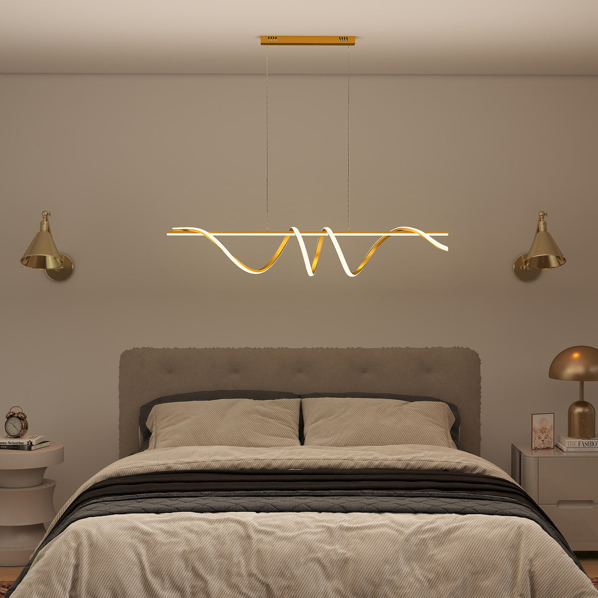 Pendant Light with 3 Colour Temperatures - Gold Tone