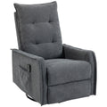 HOMCOM Recliner Armchair, Chenille Recliner Chair with Massage and Heat, 360° Swivel Rocking Manual Recliner, Dark Grey