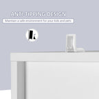 kleankin Tall Bathroom Storage Cabinet with Mirror, Narrow Bathroom Unit, Freestanding Bathroom Cupboard with Adjustable Shelves and 2 Doors, White