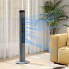 Oscillating Tower Fan Remote Control 3 Speed Modes Cooling Machine, Grey