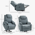 HOMCOM Power Lift Recliner Chair with Pocket Spring, Electric Lift Chair with Wide Backrest, Grey