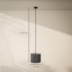 Linen Pendant Light, Bedside Ceiling Lamps with E27 Bulb, Modern Hanging Lights for Living Room, Bedroom, Kitchen, Hallway, Black