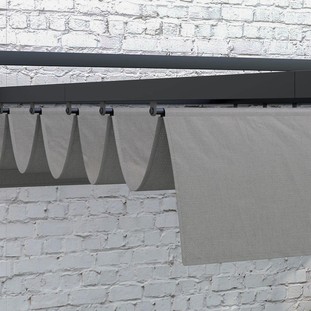 Outsunny 3 x 4m Retractable Pergola, Garden Gazebo Shelter with Aluminium Frame, for Grill, Patio, Deck, Dark Grey