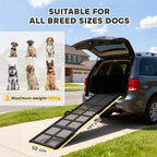 PawHut 191 x 50cm Dog Ramp for Car, Extra Long Pet Stairs with Non-Slip Surface, for Large Dogs, Black