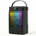 Portable Air Conditioner, 4-in-1 Mini Air Cooler with 4 Wind Speed, 2 Cool Mist, RGB 7 LED Light, Black