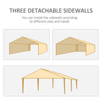 Outsunny 6x3 m Party Tent Gazebo Marquee Outdoor Patio Canopy Shelter with Windows and Side Panels, Green