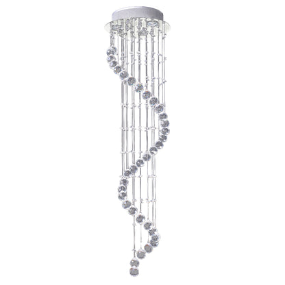 Modern Crystal Chandelier Ceiling Light Pendant Lamp Chrome Finish Glass Droplets New, for Living Room, Bedroom, Hallway, ?30 x 120cm