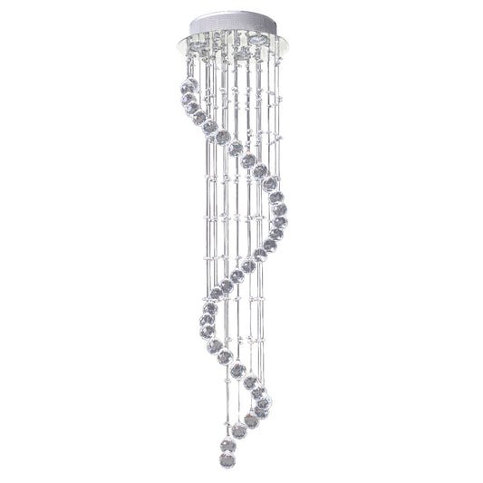 Modern Crystal Chandelier Ceiling Light Pendant Lamp Chrome Finish Glass Droplets New, for Living Room, Bedroom, Hallway, ?30 x 120cm